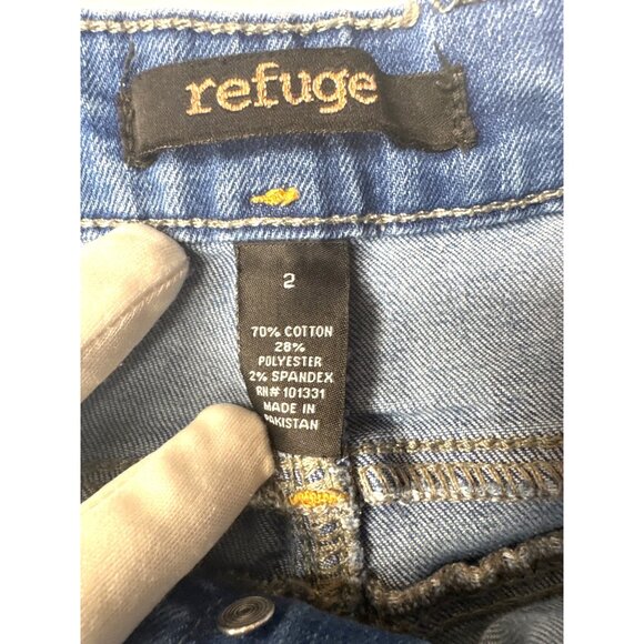 Refuge Womens Blue Denim Jeans Straight Leg Cotton Blend Size 2 - Picture 5 of 8